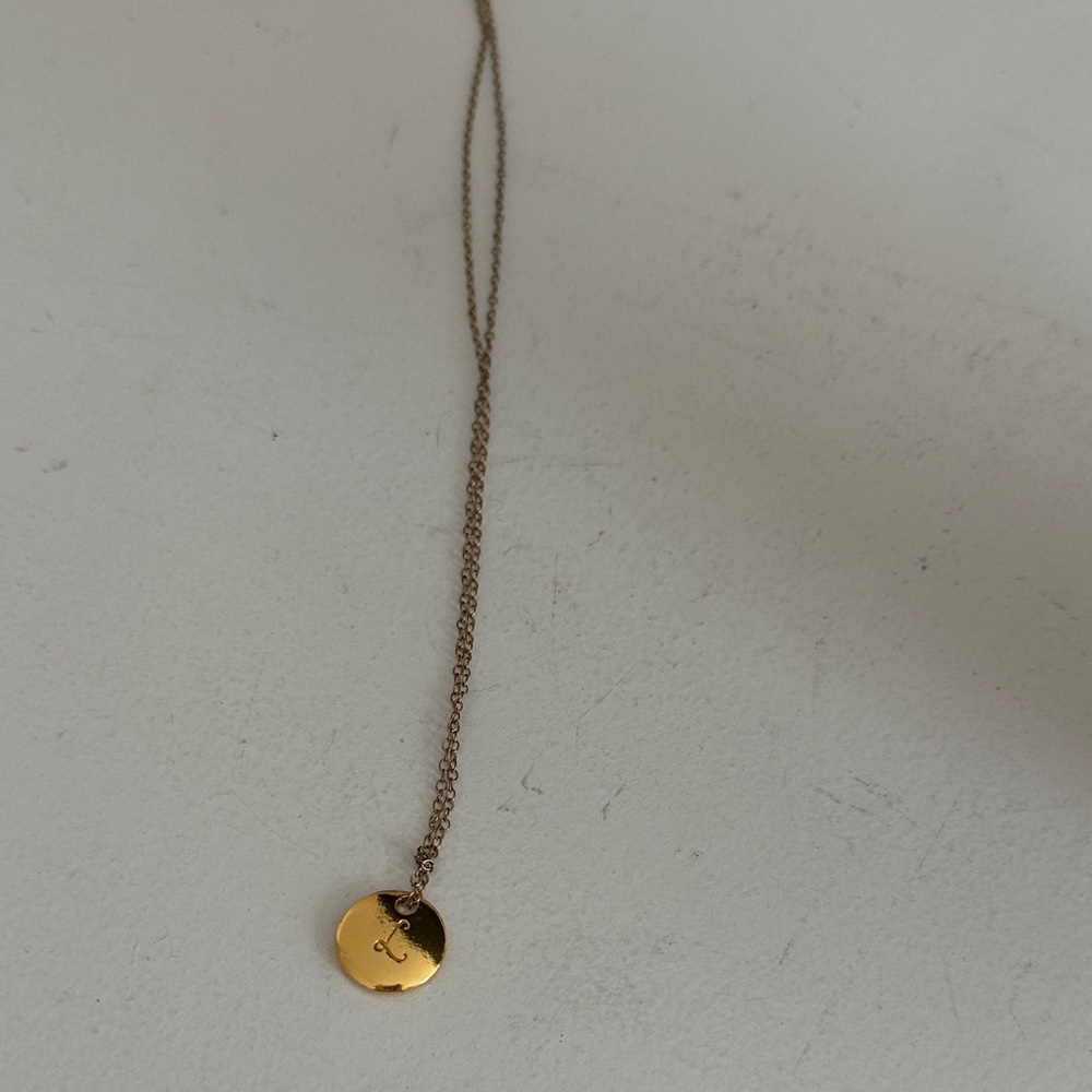 Elegant Gold plated L Pendant Necklace